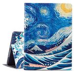 ipad Air 1/2 Case, ipad 2017/2018 9.7 inch 5th/6th Generation Case, Vimorco Premium Leather Adjustable Angle Stand Protective Cover, Sky Wave