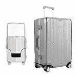 JD FRESH Trolley Bag Cover/Suitcase Bag Cover/Waterproof Dustproof Luggage Bag Cover/Zippered Clear PVC Suitcase Covers Protectors (Set of 1, 24 inch)