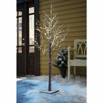 Marco Paul Pre-Lit Christmas Twig Tree Warm White LED Lights Indoor Christmas Decoration Home Decor Artificial Twig Tree with Stand and Built In Lights Function (4.9FT)