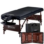 Master Massage 30" Del Ray Massage Table Portable Lighweight,SPA Bed Professional, Massage Therapy Table Adjustable Height, PU Leather, with Free Carrying Case and Face Cradle-Black…