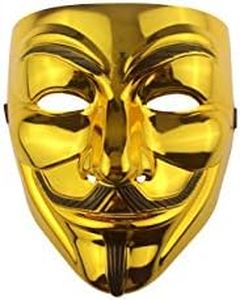 Udekit Hacker Maschera V per Vendetta Anonymous Mask per Costume di Halloween Accessori Cosplay Partito per Puntelli Oro