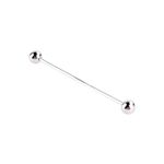 Tie-Pins 1 Pcs Men Silver Plated Tone Steel Collar Tie Pin Stud Barbell Bar Clip Clasp Brooch 6CM