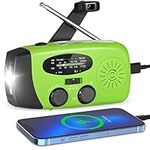 Emergency Weather Radio, Solar Radio, Portable Hand Crank Radio AM/FM/NOAA Radio, Rechargeable Emergency Radio with Phone Charger Power Bank & LED Flashlight for Home & Outdoor Emergencies