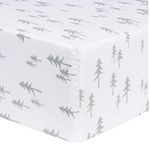 Trend Lab Pine Trees Fitted Crib Sheet for Baby Mattress, Made of 100% Cotton, Fits a Standard 28 x 52 in Crib Mattress