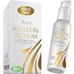 Vitamins Hair Serum Keratin Treatment - Biotin Collagen and Coconut Oil Hydrating Moisturiser for Frizzy Dry Damaged Hair - Anti Frizz Heat Protection for Curly Wavy or Straight Hair