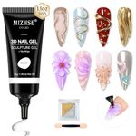 MIZHSE 3D Sculpture Gel 30g Clear, Chrome Nail Powder For Nails 2 Colors, Carving Gel 3D Gel Solid Hard Gel For Nail Art Molding Gel DIY Nail Painting Carved Gel Nail Polish 5D Embossed Candy