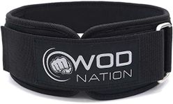 WOD Nation Weight Lifting Belt - 4 Inch Firm Support Nylon Weight Belt for Deadlift, Squat & Weightlifting - Sizes for Both Men & Women - X-Large