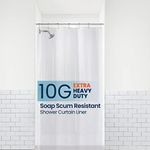 LiBa PEVA 10-Gauge Shower Curtain Liner, 36” W x 72” H - Clear, 10G Extra Heavy Duty Thickness for Bathroom