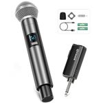 FDUCE W30 Wireless Microphone,UHF Dynamic Handheld Microphone,Rechargeable Receiver with Volume Adjustment Button,for Karaoke,Singing,Family Party(200ft)