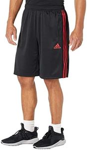 Adidas Men's Designed 2 Move 3-Stripes Primeblue Shorts, Black/Scarlet, 3X-Large Tall
