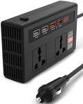 DR VAKU® VoltDrive Pro 7in1 200 Watt Car Laptop Charger Fast Charging/Power Car Inverter Portable,12V DC to 220V AC Socket Converter (2X 3Pin Plug, 3X USB, 1x 30W PD) for Laptop, Mobile & Others