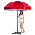 Dark Moon Garden Umbrella with Stand Outdoor Big Size 7ft Waterproof Heavy Duty Strong Garden Umbrella