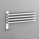 yozhch Kitchen Swivel Towel Rail Wall Mounted Bathroom Rotating Towel Rack Space-Saving Swing Toilet Towel Holder Folding Bar Shelf (4 Arm Length 35 cm)