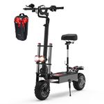 Electric Scooter Adults 50MPH, 38.4Ah Rechargeable Battery, 5600W Motor, 60 Miles Range 11IN Off Road Tire Folding E-Scooter with seat, Up to 50° Climbing Limit, 440LBS Max Load