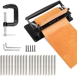 WUTA Black Leather Skiver,Large Manual Leather Skiving Machine with D-Clip,Strap Cutting Thinning Tools,Leather Working Tools for DIY Leathercraft