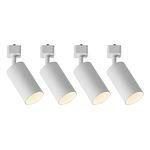 VANoopee GU10 Track Lighting Heads H Type White LED Track Light Heads Compatible with Halo Style System, MR16 GU10 Base Adapter Ceiling Spot Light Fixture Direction Adjustable, Pack of 4, No Bulbs