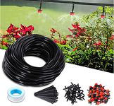 DIY Crafts Micro Drip Irrigation Kit System Blank Distribution Tubing Irrigation Sprinkler System Kit Self Plant Garden Hose Watering Kit (Pack of 15 Flower Pot, Complete Garden Kit) 15mtr Pipe