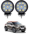 AUTOADDICT Auto Addict Car Fog Lights 9 LED Round Anti-Fog Spot Light Auxiliary Off Road for Mahindra Bolero XL