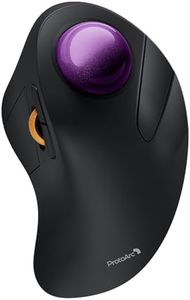 ProtoArc Wireless Bluetooth Trackball Mouse, EM03 NL Ergonomic Rollerball Mouse Rechargeable Computer Mice, 3 Device Connection, Compatible with PC, iPad, Mac, Windows-Purple Ball