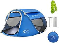 ZOAMKE Easy Pop Up Tent 4 Person Waterproof - Pop-Up Camping Tents Automatic Tent Throw Pop Up Instant Flip Pop Tent for Camping(Blue)