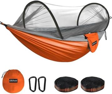 Chihee Ultra-Light Travel Camping Hammock Pop-up Net Hammock 660lbs Load Capacity,Breathable,Quick-Drying Parachute Nylon 2 Premium Carabiners,2 Tree Slings Included for Outdoor Backpacking Hiking