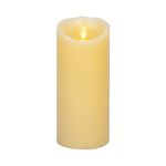Luminara Realistic Artifical Flame Classic Pillar LED Candle - Moving Flame LED Battery Operated Lights - Unscented - Remote Ready - Ivory - 4" x 9"