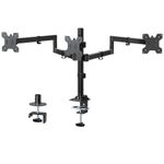 WALI Triple Monitor Arm for Screen Up to 27 Inch, Articulating Triple Monitor Stand, Fully Adjustable Horizontal 3 Monitors Stand with Tilt Swivel Rotate, VESA 75 & 100mm, Black (M003S)