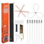 Chimney Sweep Kit 23FT Chimney Cleaning Kit Nylon Sooteater Chimney Cleaning Kit Flexible Brush Head Chimney Sweeping Kit Easy Connecting Chimney Brush with 7 White Rods