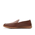Clarks Collection Men's Flexway Step Moccasin, Light Brown Leather, 12 Wide US