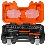 Best Price Square SOCKET SET, 1/4" DRV S290 By BAHCO