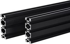 2PCS 20 Series T Slot 2060 Aluminum Extrusion Profile 39.4'',European Standard Anodized Linear Rail for 3D Printer Parts and CNC DIY 1000mm Black(39.4inch)