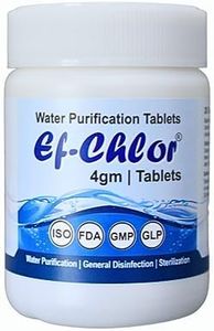 Ef-Chlor 4gm Overhead & Underground Tank Water Purification Tablets - General Disinfection and Sterilization - 1 Tablet Purifies 1000L Drinking Water 20 Tablets Jar for 20000 Liters Water Purification