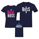 RAINBOWTEES Regular Boss-Ultimate New Family Tshirts- For Father Mother And Kids (3, Navy Blue)