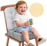Toddler Booster Seat for Dining Table and Kitchen Chair –Removable Cushion with Backrest, Corduroy & PU Waterproof, Booster Seat for Kids Ages 2-5 with 2 Adjustable Safety Straps, Easy to Clean