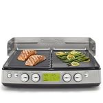 GreenPan Elite XL Smoke-less Grill and Griddle, Healthy Ceramic Nonstick Interchangeable/Removeable Cast Aluminum Plates, Indoor BBQ Sear Sizzle, LCD Display, Splash Guard, Drip Tray, PFAS-Free, Black
