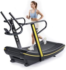 Curved Treadmill with 6-Level Resistance Knob – Self Powered Manual Running Machine, 5-Layer Shock-Absorbing Belt, Digital Monitor for Home Gym & Light Commercial Use