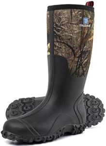 Trudave Rubber Boots for Men with Steel Shank, Waterproof Insulated Reliable Rain Boots for Outdoor Work Hunting, Warm Dry 5mm Neoprene Anti-slip All-Season Mud Boots, Size 5-14