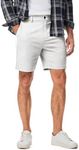 JMIERR Mens Shorts Slim Fit 7 Inch Inseam Hybrid Chino Short Summer Stretch Waist Cotton Twill Casual Dress Short with Pockets for Golf, Work, Beach, XL, White