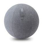 ELYAVO Sitting Ball Chair for Office and Home, Yoga Ball with Cover Balance Training Stability Ball 65CM (Light Gray)