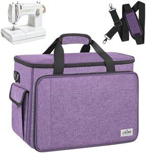 JJRING Sewing Machine Carrying Case, Portable Sewing Machine Bag with Shoulder Strap, Heavy Duty Sewing Machine Tote Suitable for Standard Sewing Machines, Purple