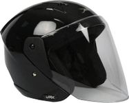 TVS Apex Fit Half Face Motorcycle Helmet, ISI DOT Certified, Clear Visor, Black, Size M