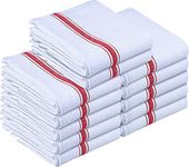 Utopia Towels Dish Towels, 15 x 25 Inches, 100% Ring Spun Cotton Super Absorbent Linen Kitchen Towels, Soft Reusable Cleaning Bar and Tea Towels Set (12 Pack, Red)