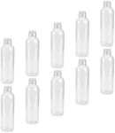 FRCOLOR 20pcs Empty Refillable Clear Plastic Bottle Clear Flat Plastic Test Tubes with Screw Aluminum Cap Clear Liquid Sample Vial 100ml