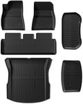CARENTR 2021-2023 Tesla Model 3 Highland Floor Mats, Custom-Fit All-Weather TPE Full Set with Cargo Liner & Trunk Mat Accessories (2021-2023 Model 3 Full Floor Mat Kit Set of 6)