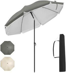 WOLTU Parasol de Jardin Ø155cm, Parasol Imperméable en Tissu Anti-UV à UPF 50+, Parasol Inclinable, Hauteur Réglable, pour Balcon/Terrasse/Patio/Piscine/Plage, Gris Foncé