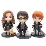 RVM Toys Harry Potter Action Figure Toy Set of 3 Pcs for Office Desk & Study Table, Car Dashboard, Decoration and Cake Topper Toys with Pets for Boys and Girls