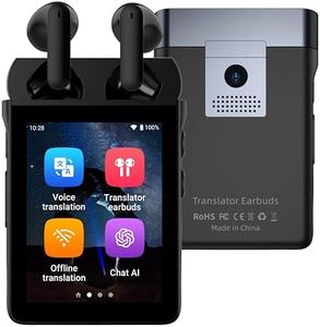 ANFIER A9 AI Translation Earbuds Support 4G Calls & Hotspot Sharing, Real-Time Language Translator Device with 144 Languages No APP Required, ChatGPT/Offline/Photo Traductor for Travel & Business