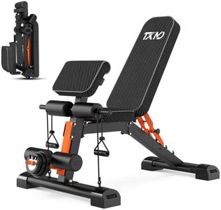 TXMO Adjustable Weight Bench - Workout Bench Foldable, Ideal for Full Body Strength Training, Incline Decline Flat Bench Press Versatile Bench for Home Gym W/Leg Extension (Black)