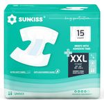SUNKISS TrustPlus Adult Diapers with Maximum Absorbency, Unisex Disposable Incontinence Briefs with Tabs for Men and Women, Odor Control, XXLarge, 15 Count