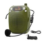 SHIDU Voice Amplifier Teachers with Microphone Headset, Portable PA System Speaker 10W 1800mAh (Green, S18)